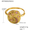 Women's 316L Stainless Steel Light Luxury Geometric Ring And Bracelet With Electroplating