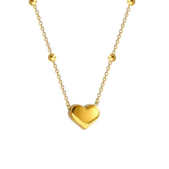 Women's Titanium Steel Love Pattern Cross Chain Necklace With Electroplating Treatment