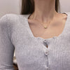 Women's Titanium Steel Love Pattern Cross Chain Necklace With Electroplating Treatment