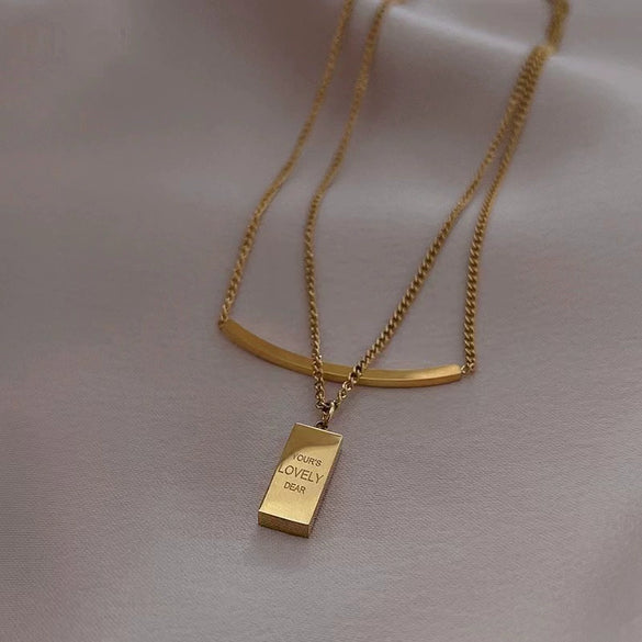 Women's Titanium Steel Lucky Four Leaf Clover Inlay Bracelet Necklace Jewelry