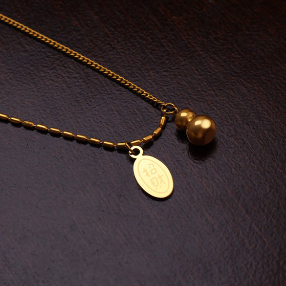 Women's Titanium Steel Lucky Four Leaf Clover Inlay Bracelet Necklace Jewelry