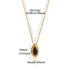 Women's Titanium Steel Marquise Diamond Geometric Pendant Necklace With Gold Plated Finish And Regular Chain