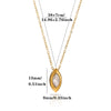Women's Titanium Steel Marquise Diamond Geometric Pendant Necklace With Gold Plated Finish And Regular Chain