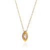 Women's Titanium Steel Marquise Diamond Geometric Pendant Necklace With Gold Plated Finish And Regular Chain