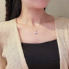 Women's Titanium Steel Mermaid Tail Necklace With Mixed Gem Inlay And Inlaid Zircon Featuring Animals And Zodiac Patterns