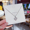 Women's Titanium Steel Micro Key Pendant Necklace With Geometric Design And Mixed Gem Inlay