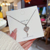 Women's Titanium Steel Micro Key Pendant Necklace With Geometric Design And Mixed Gem Inlay