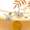Women's Titanium Steel Microinlaid Zircon Bowknot Earrings