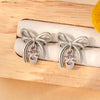 Women's Titanium Steel Microinlaid Zircon Bowknot Earrings