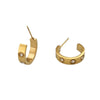 Women's Titanium Steel Minimalist Geometric Open Earrings With Letters Numbers Text And Polishing Treatment