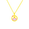 Women's Titanium Steel Moon And Rabbit Pendant Necklace With Mixed Gem Inlay And Electroplating Cartoon Animal Style