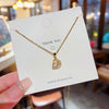 Women's Titanium Steel Moon And Rabbit Pendant Necklace With Mixed Gem Inlay And Electroplating Cartoon Animal Style