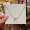 Women's Titanium Steel Moon And Rabbit Pendant Necklace With Mixed Gem Inlay And Electroplating Cartoon Animal Style