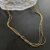 Women's Titanium Steel Multilayer Clavicle Chain With Geometric Design And Polishing Treatment