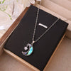 Women's Titanium Steel Necklace With Abalone Shellfish Noodles Star Moon Pendant Light Luxury Style Electroplated Copper Pendant Cross Chain