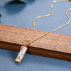 Women's Titanium Steel Necklace With Copper Bamboo Pendant Imitation Jade Geometric Minimalist 18K Gold Plated