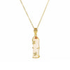 Women's Titanium Steel Necklace With Copper Bamboo Pendant Imitation Jade Geometric Minimalist 18K Gold Plated