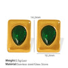 Women's 316L Stainless Steel Necklace With Electroplating Light Luxury Elegant Emerald Retro Design