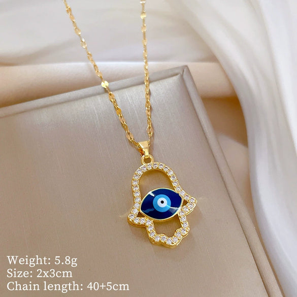 Women's Titanium Steel Necklace With Geometric Pendant And Electroplating Treatment