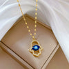 Women's Titanium Steel Necklace With Geometric Pendant And Electroplating Treatment