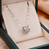 Women's Titanium Steel Necklace With Mixed Gemstone Inlay Geometric Pendant Electroplating Treatment Sweet Cool Style