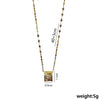 Women's Titanium Steel Necklace With Mixed Gemstone Inlay Geometric Pendant Electroplating Treatment Sweet Cool Style