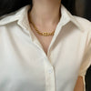 Women's Titanium Steel Nonfading Cuban Chain Necklace With Geometric Design And Hiphop Style