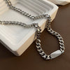 Women's Titanium Steel Nonfading Cuban Chain Necklace With Geometric Design And Hiphop Style