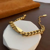 Women's Titanium Steel Nonfading Cuban Chain Necklace With Geometric Design And Hiphop Style