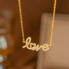 Women's Titanium Steel O Chain Necklace With Electroplated Copper Zircon Letter Pendant Light Luxury Style