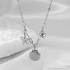 Women's Titanium Steel Ocean Life Starfish Shell Jewelry Set With 18K Gold Plated Electroplating And O Chain