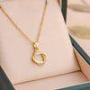 Women's Titanium Steel Ochain Necklace With Mixed Gem Inlay And Geometric Design Electroplated