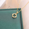 Women's Titanium Steel Ochain Necklace With Mixed Gem Inlay And Geometric Design Electroplated