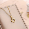 Women's Titanium Steel Ochain Necklace With Mixed Gem Inlay And Geometric Design Electroplated