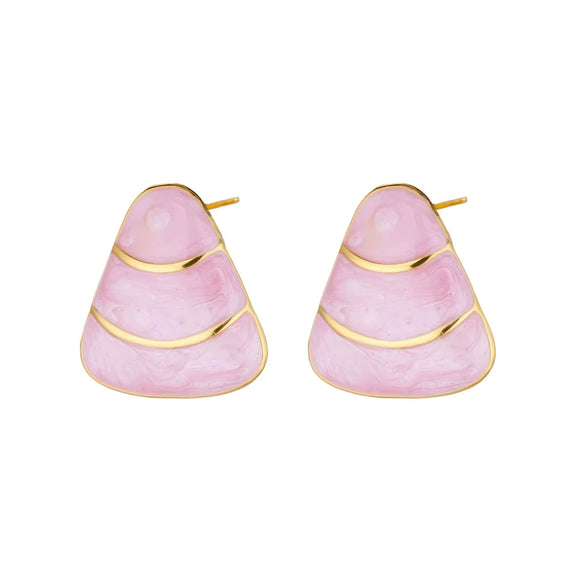 Women's Titanium Steel Oil Dripping Irregular Geometric Triangular Earrings