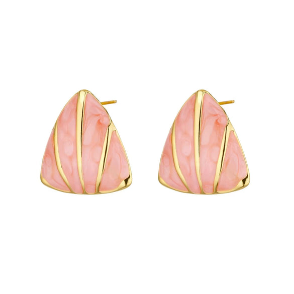 Women's Titanium Steel Oil Dripping Irregular Geometric Triangular Earrings