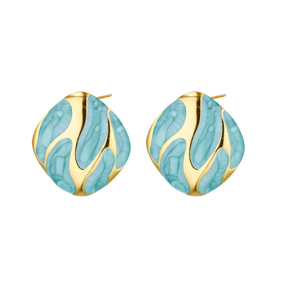 Women's Titanium Steel Oil Dripping Irregular Geometric Triangular Earrings