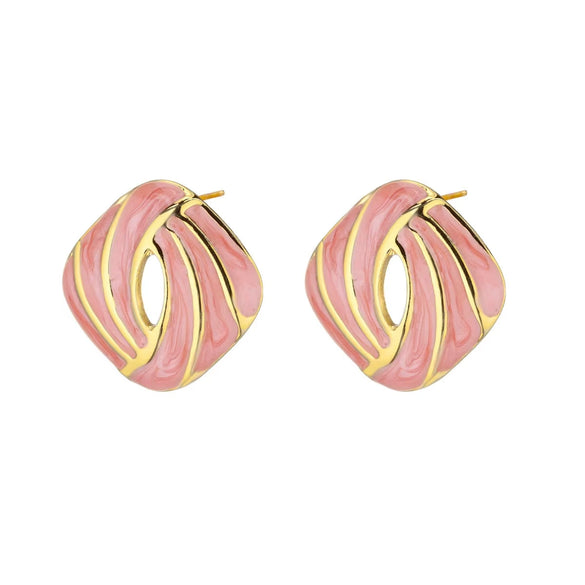 Women's Titanium Steel Oil Dripping Irregular Geometric Triangular Earrings