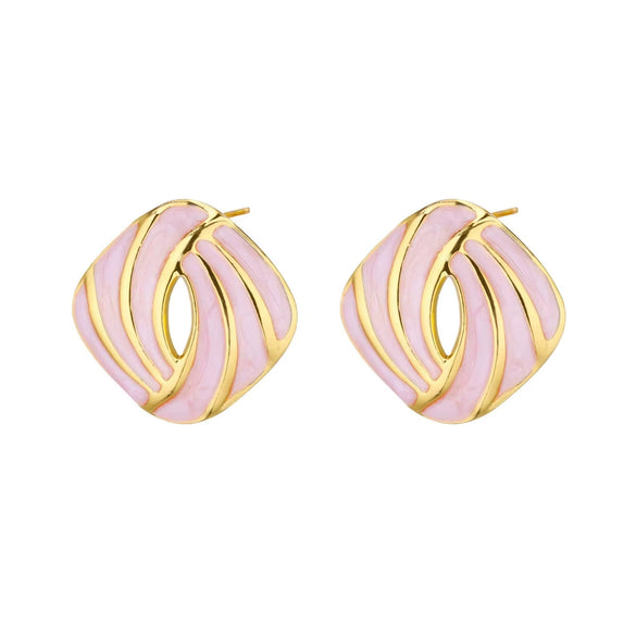 Women's Titanium Steel Oil Dripping Irregular Geometric Triangular Earrings