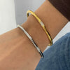 Women's Titanium Steel Open Bracelet With Geometric Style And Electroplating Treatment