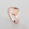 Women's Titanium Steel Open Frosted Butterfly Ring With Rose Gold Electroplated And Geometric Design