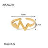 Women's Titanium Steel Open Heart Ring Stainless Steel Plated 18K Gold Geometric Design