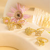 Women's Titanium Steel Open Ring With Fourleaf Clover Real Gold Plated Little Fresh Style
