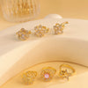 Women's Titanium Steel Open Ring With Fourleaf Clover Real Gold Plated Little Fresh Style