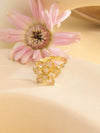 Women's Titanium Steel Open Ring With Fourleaf Clover Real Gold Plated Little Fresh Style