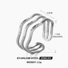 Women's Titanium Steel Open Ring With Wave Design And Geometric Style Electroplated