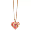 Women's Titanium Steel Peach Heart Love Drop Oil Necklace With Mixed Gemstone Inlay And Electroplating