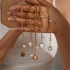 Women's Titanium Steel Pearl Necklace With Tassel And Love Pendant Electroplated