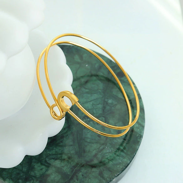 Women's 316L Stainless Steel Pin Pattern Adjustable Finger Ring Jewelry With Electroplating
