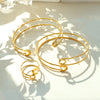 Women's 316L Stainless Steel Pin Pattern Adjustable Finger Ring Jewelry With Electroplating